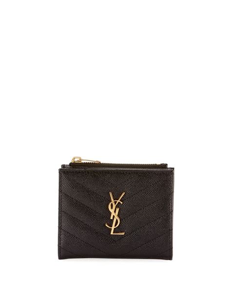 saint laurent monogram ysl quilted leather zip-around|YSL card holder.